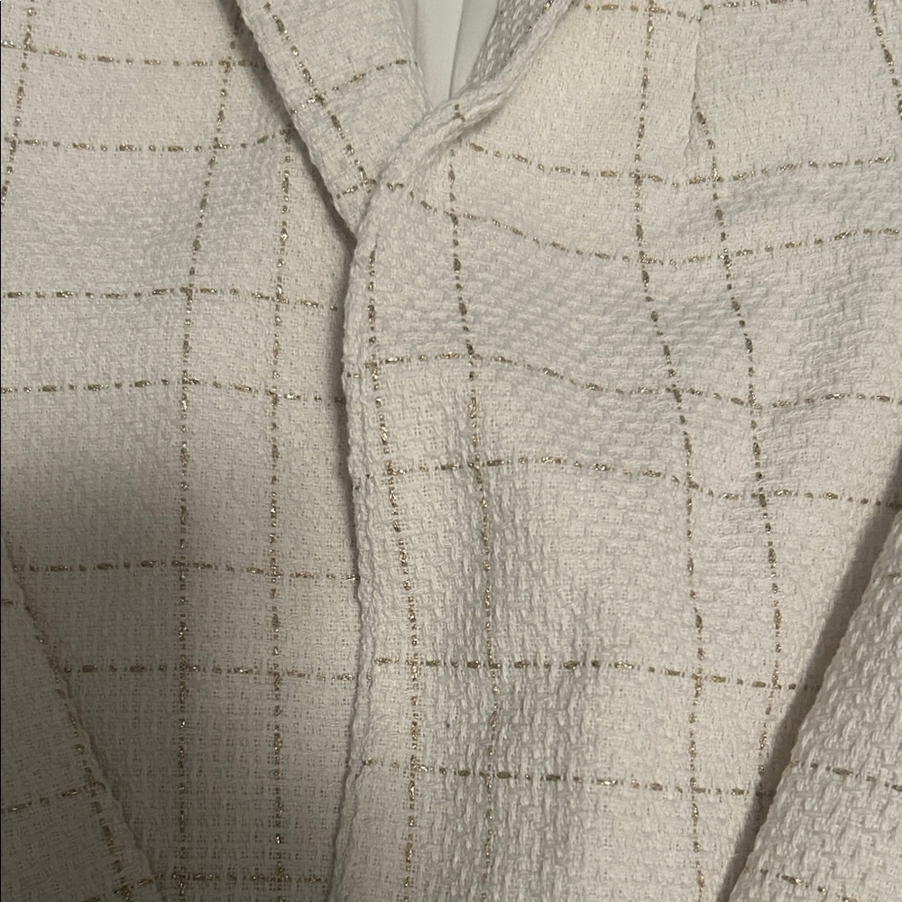 Women's White Plaid Jacket - Picture 2 of 4